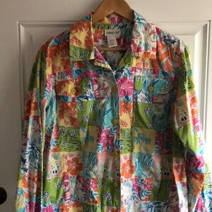 Coldwater Creek Tropical Cotton Jacket Size 1X
